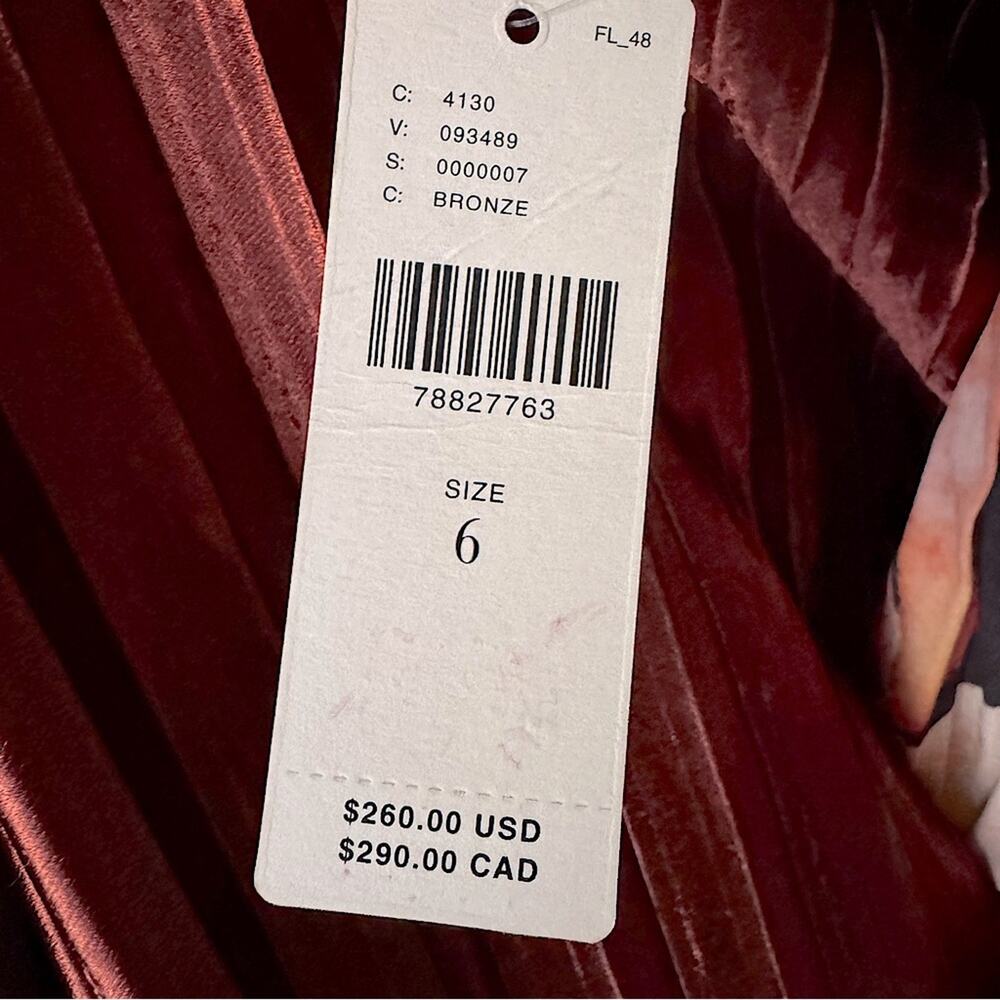 Anthropologie Guapa Pleated Satin One-Shoulder Mini Dress Bronze Size 6 New - Picture 9 of 13
